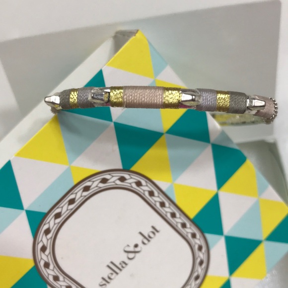 STELLA & DOT BLUSH SILVER COLOR BLOCK CUFF - Picture 5 of 6